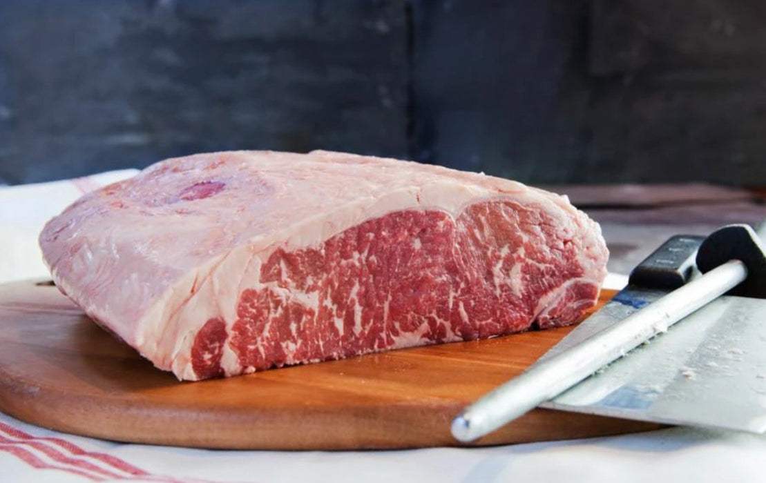 USA Angus Beef Striploin: Certified Angus Beef (CAB) (Frozen) (WHOLE) $5.84 per 100g